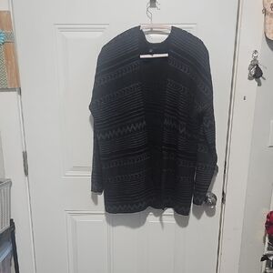 Metaphor Black and Gray Open-Front Cardigan Sweater